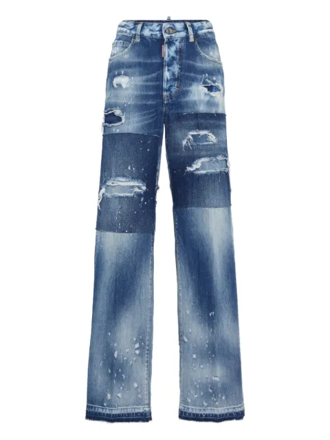 DSQUARED2 patchwork-embellished jeans Blue S75LB1069D30011