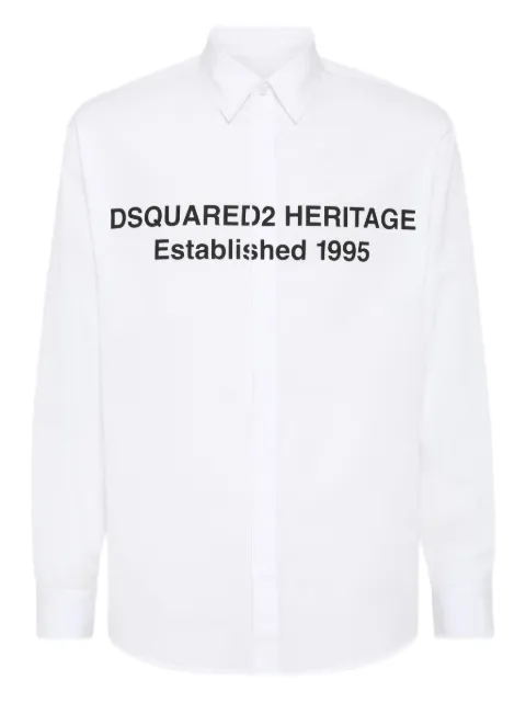 DSQUARED2 printed Heritage logo shirt White S74DM0949S36275