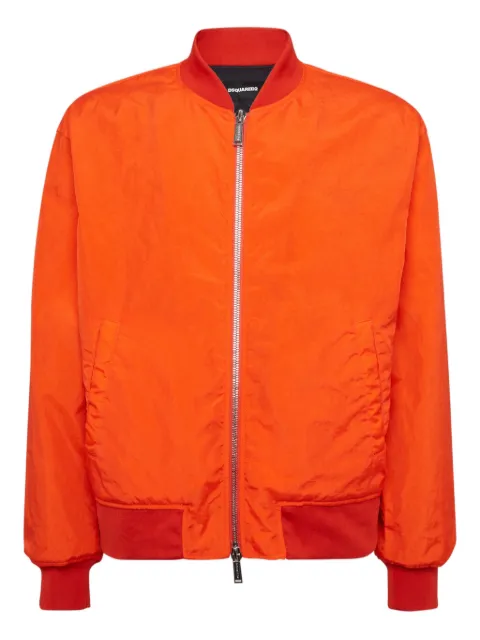 DSQUARED2 logo-print bomber jacket Orange S79AM0088D35303