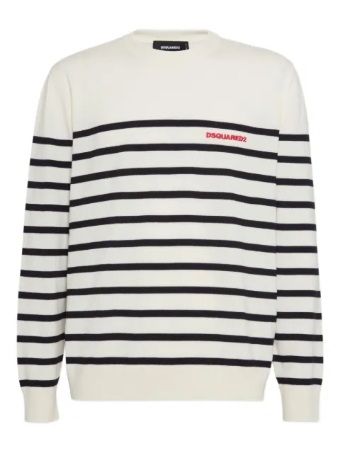 DSQUARED2 striped jumper White S74HA1560D13153