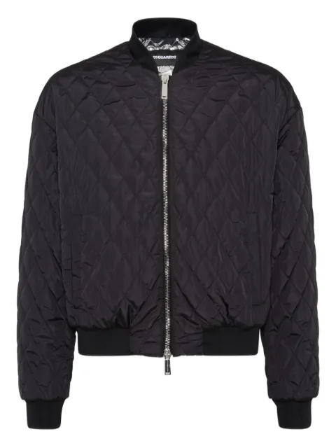 DSQUARED2 diamond-quilted bomber jacket Black S74AM1626D35318