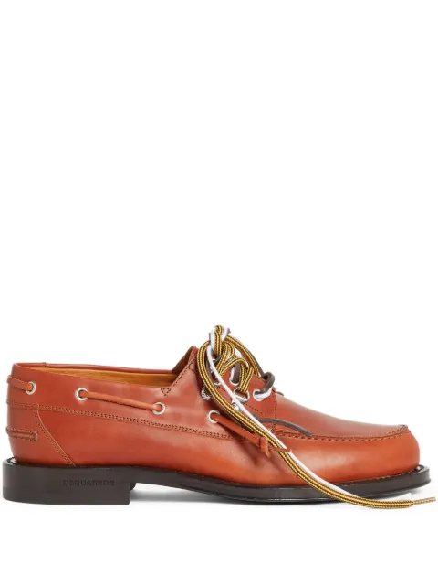 DSQUARED2 x Magliano leather boat shoes Brown LUM011112900001