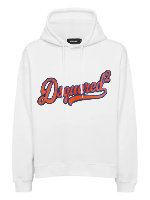 DSQUARED2 logo-patch hoodie White S74GU0898S25516