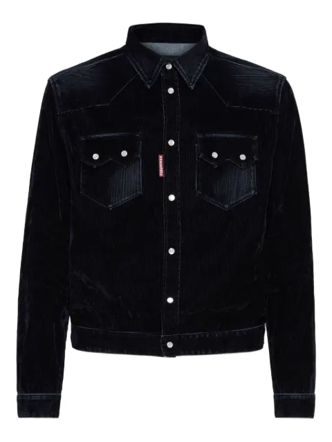 DSQUARED2 Flocked denim jacket Blue S74DM0938D30017