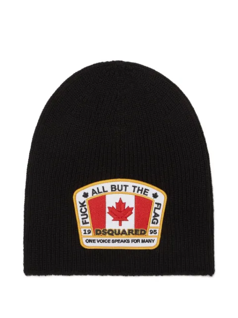 DSQUARED2 logo-patch beanie Black KNM019501W00306