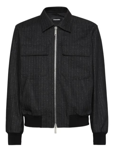 DSQUARED2 striped bomber jacket Black S74AM1607D30018