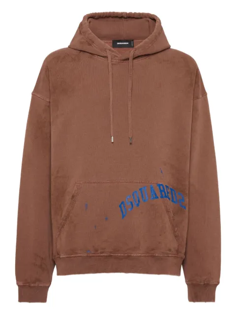DSQUARED2 Dirty Dyed Loose-Fit hoodie Brown S71GU0749S25030