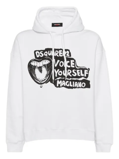 DSQUARED2 x Magliano slogan-print hoodie White S71GU0753S25516