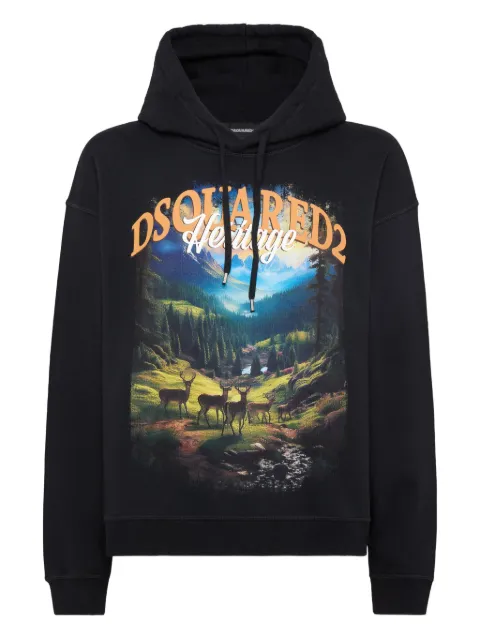 DSQUARED2 printed hoodie Black S74GU0899S25516