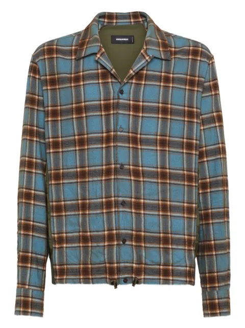 DSQUARED2 checked drawstring shirt Blue S74DM0927D35314