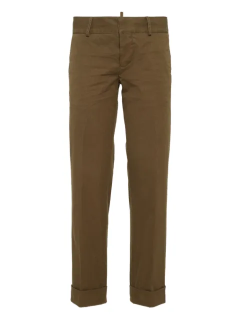 DSQUARED2 logo-plaque trousers Green S75KB0503S41794