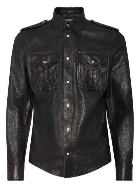 DSQUARED2 leather shirt Black S71DM0787D07037