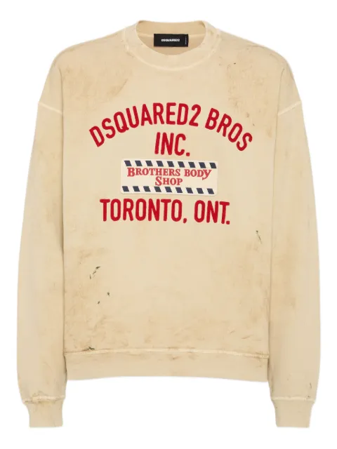 DSQUARED2 slogan-embroidered sweatshirt Neutrals S74GU0900S25030