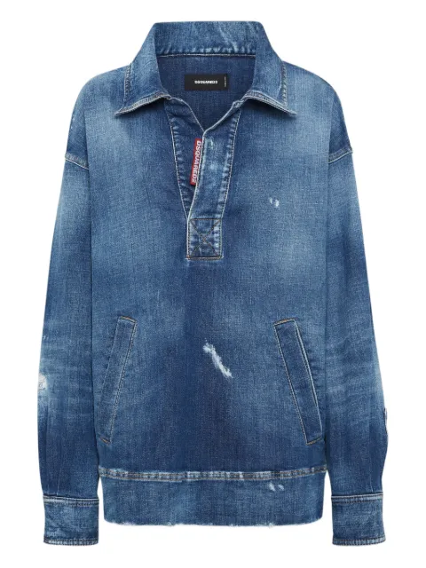DSQUARED2 distressed-effect shirt Blue S75NC1115S30872