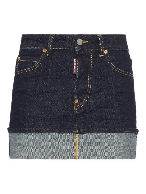 DSQUARED2 Dark Cimosa double-layered denim mini skirt Blue S75MA0993S30833