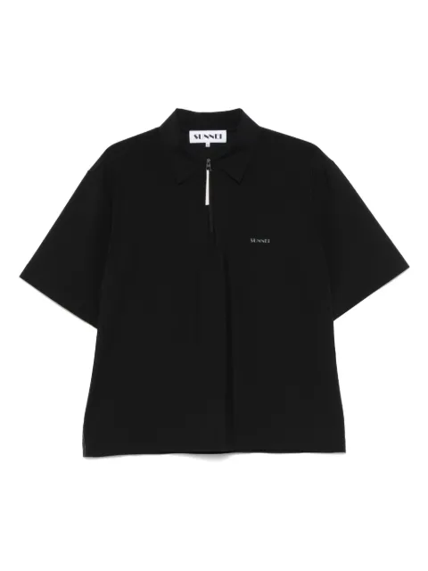 Sunnei logo-print polo shirt Black RTWXTOP007NYL072