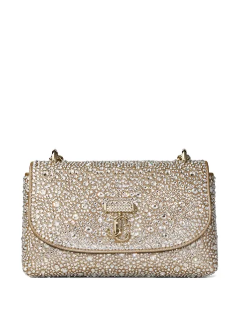 Jimmy Choo small Curve crystal-embellished crossbody bag Gold AVNCURVEXBODYSDEQ