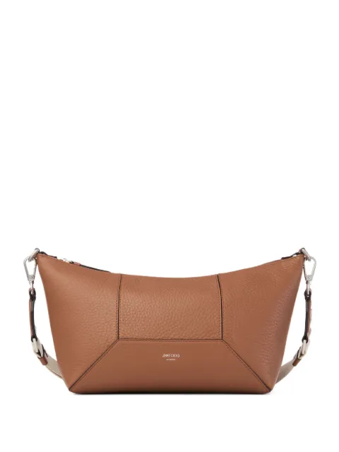 Jimmy Choo zip-detail calfskin messenger bag Brown DIAMONDZIPXBODYSOG