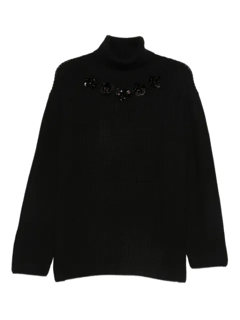 P.A.R.O.S.H. high-neck sequin-embellished sweater Black LADYBLUMD512950R