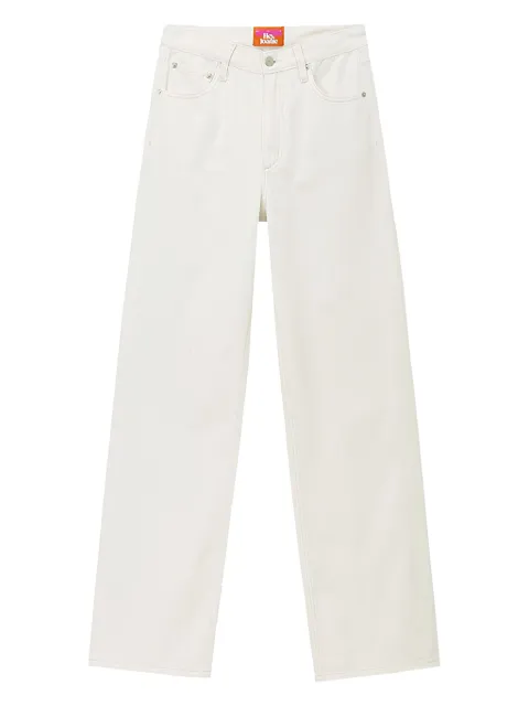 Hey Joanie logo-patch jeans White HJ007