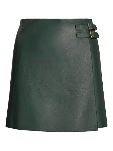 Ralph Lauren Collection double-buckle leather miniskirt Green 290P00356001