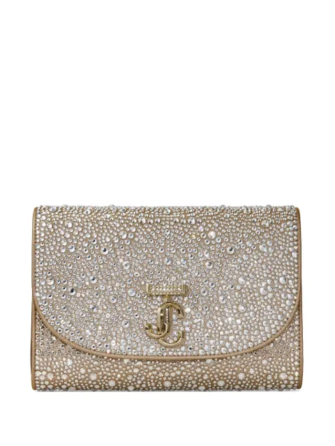 Jimmy Choo Curve embellished shoulder bag Gold AVNCURVECLUTCHDEQ