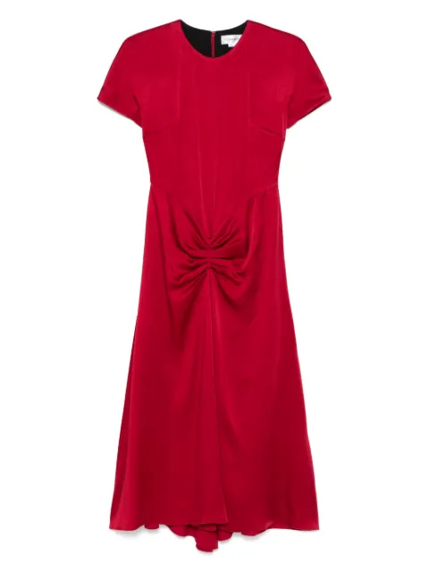 Victoria Beckham draped satin midi dress Red 1325WDR006571B
