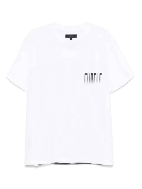 Purple Brand logo-print T-shirt White P104TBWB325