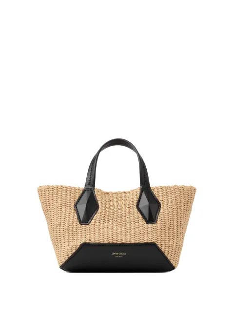 Jimmy Choo small Diamond woven straw tote bag Neutrals DIAMONDTOTEXSQAD