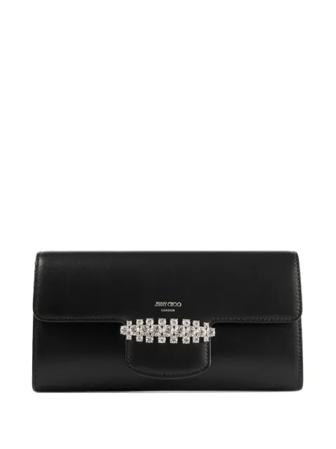 Jimmy Choo Bing crystal-embellished wallet chain Black BINGWALLETCHAINOCY