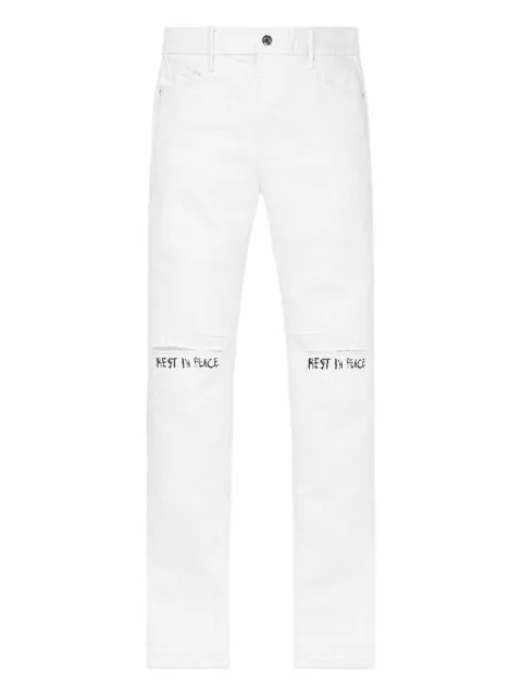 RTA Bryant "Rest In Peace" skinny jeans White MF24D624B1205WTRIP