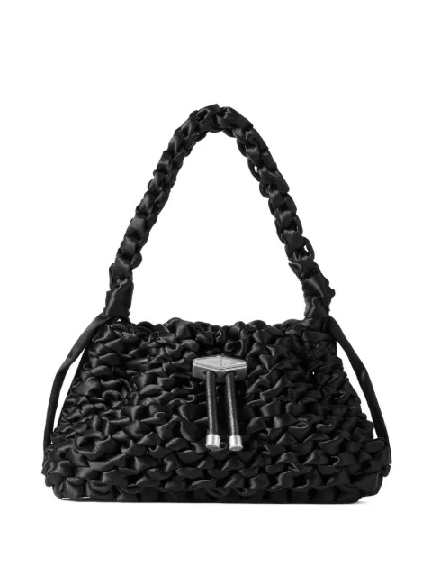 Jimmy Choo small Cinch woven shoulder bag Black CINCHSMALLWYW
