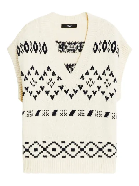 Weekend Max Mara fair isle-knit V-neck vest White 2425356021TODI001