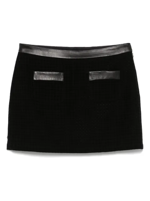 Casablanca open-weave tailored mini skirt Black WS25SK145