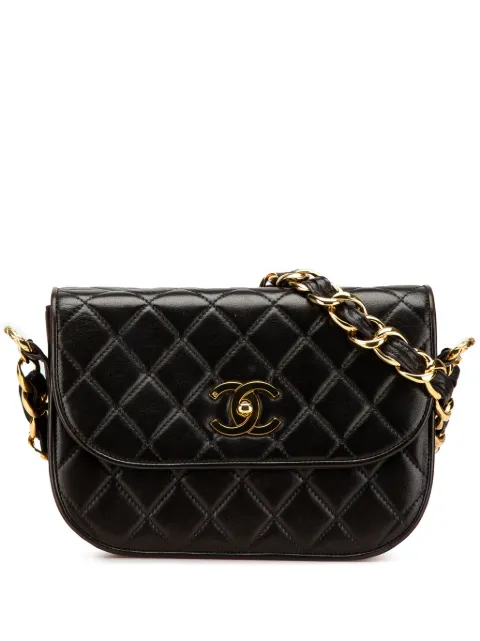 CHANEL Pre-Owned 1991-1994 CC Quilted Lambskin Chain Flap crossbody bag Black WJUI3NLGHG0HZHDC