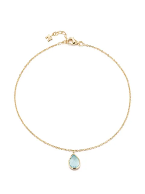 Mateo topaz anklet bracelet Gold 14KTSWISSBLUETOPAZPEARANKLET