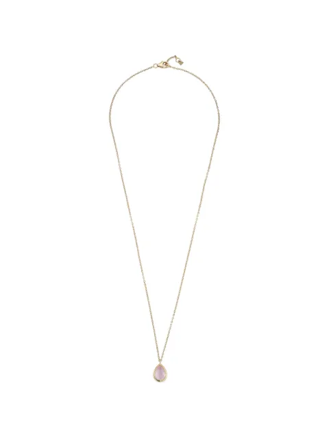 Mateo pink-topaz necklace Gold 14KTPINKTOPAZBEZELPEARDROPNECKLACE