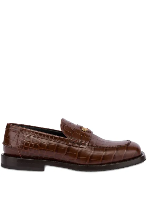 Moschino croc-embossed loafers Brown MA10423M1NMN0