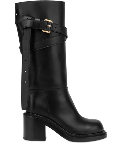 Moschino leather biker boots Black MA26068C1NMF0