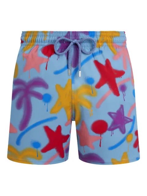Vilebrequin x Palm Angels Spray Paint swim shorts Blue MSOZF106