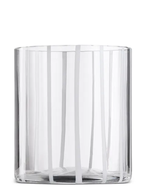 NasonMoretti Cyrcus glass striped tumbler (8,5cm x 10cm) White CYRCUSWBJCNRI