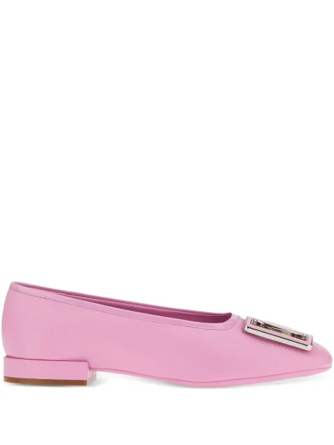 Ferragamo buckle leather ballerina flats Pink 749551