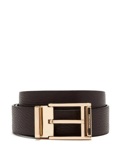 Ferragamo leather branded-buckle belt Brown 786350