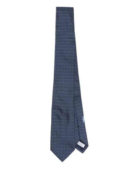Ferragamo Gancini-print silk tie Blue 784488