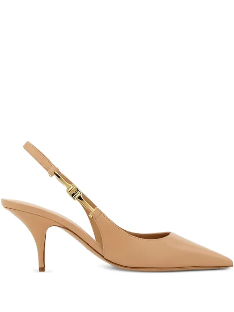 Ferragamo 70mm F buckle-slingback pointed-toe sandals Neutrals 784899