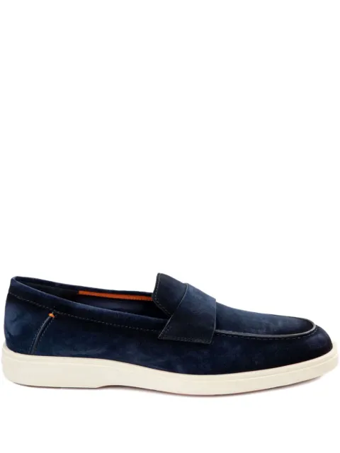 Santoni suede penny loafers Blue MGDG19051TICSEAA