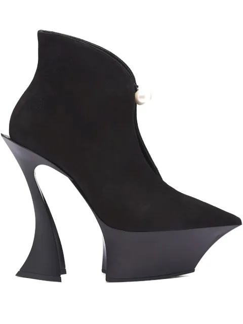 Mugler 95mm Fang sculpted-heel boots Black MUWSS25SC177
