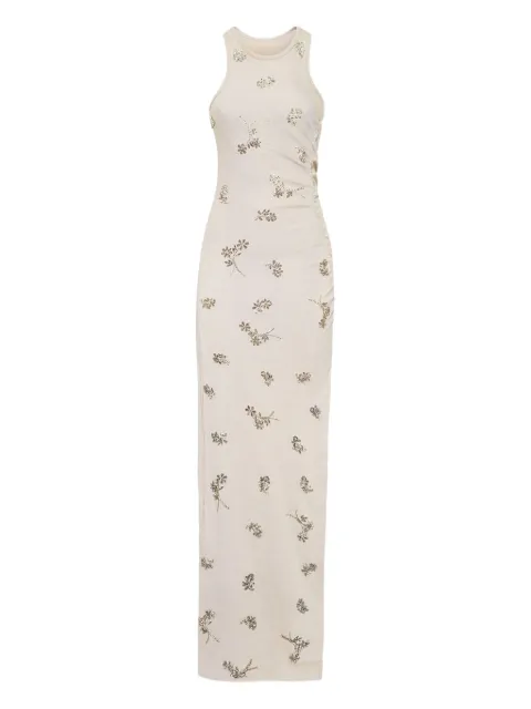 Sophia Webster floral-embellished maxi dress White SAECWRG3302PJY002N