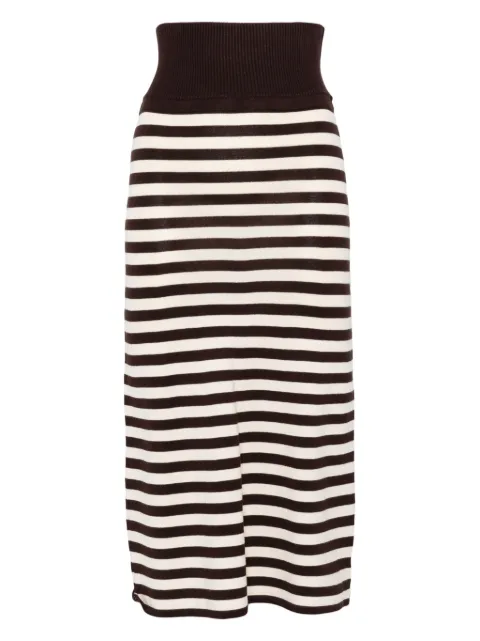 Frankies Bikinis striped midi skirt Brown 21142KN