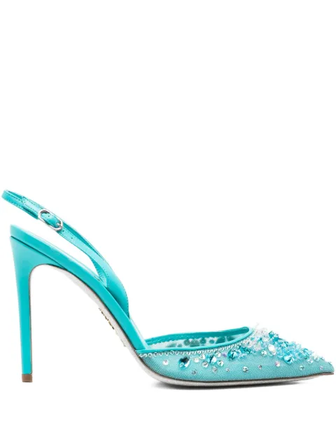 René Caovilla 110mm Cinderella slingback pumps Blue C12286CRINY299